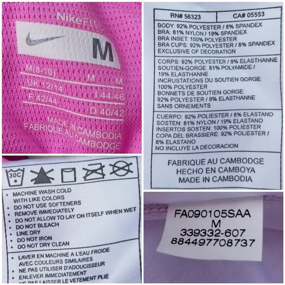 Pink Stripe Tank Strappy Nike Size M Purple Stripe Top Crisscross Racer Back - Picture 4 of 10